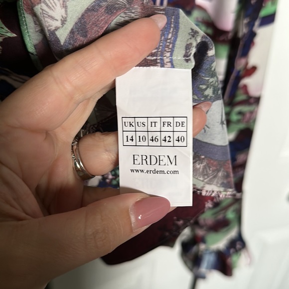 Erdem Silk Blouse with Ruffled Sleeves - US Size 10 - Picture 6 of 7